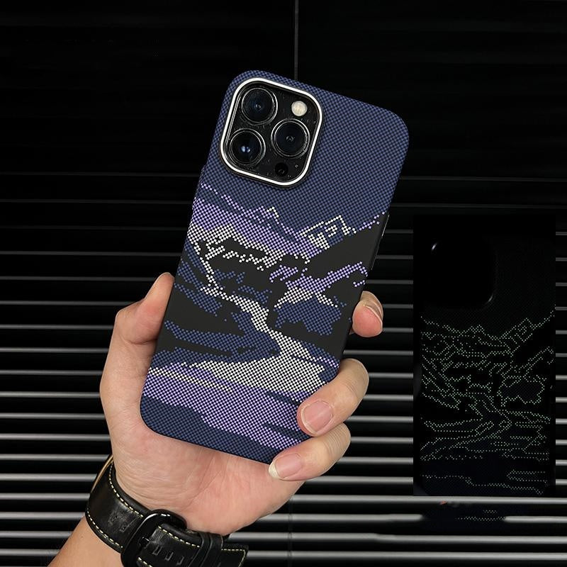 Nachtleuchtende TPU-Silikon Hülle für iPhone – Magnetische Absorption & 3D-Strukturdesign