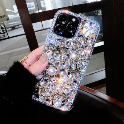 Luxuriöse Strass-Diamant Parfüm Schleife iPhone-Hülle