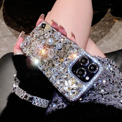 Luxuriöse Strass-Diamant Parfüm Schleife iPhone-Hülle