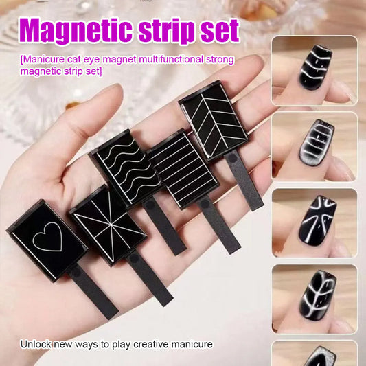 Nailart Katzenaugenmagnet Multifunktionales leistungsstarkes Magnetstreifen-Set]