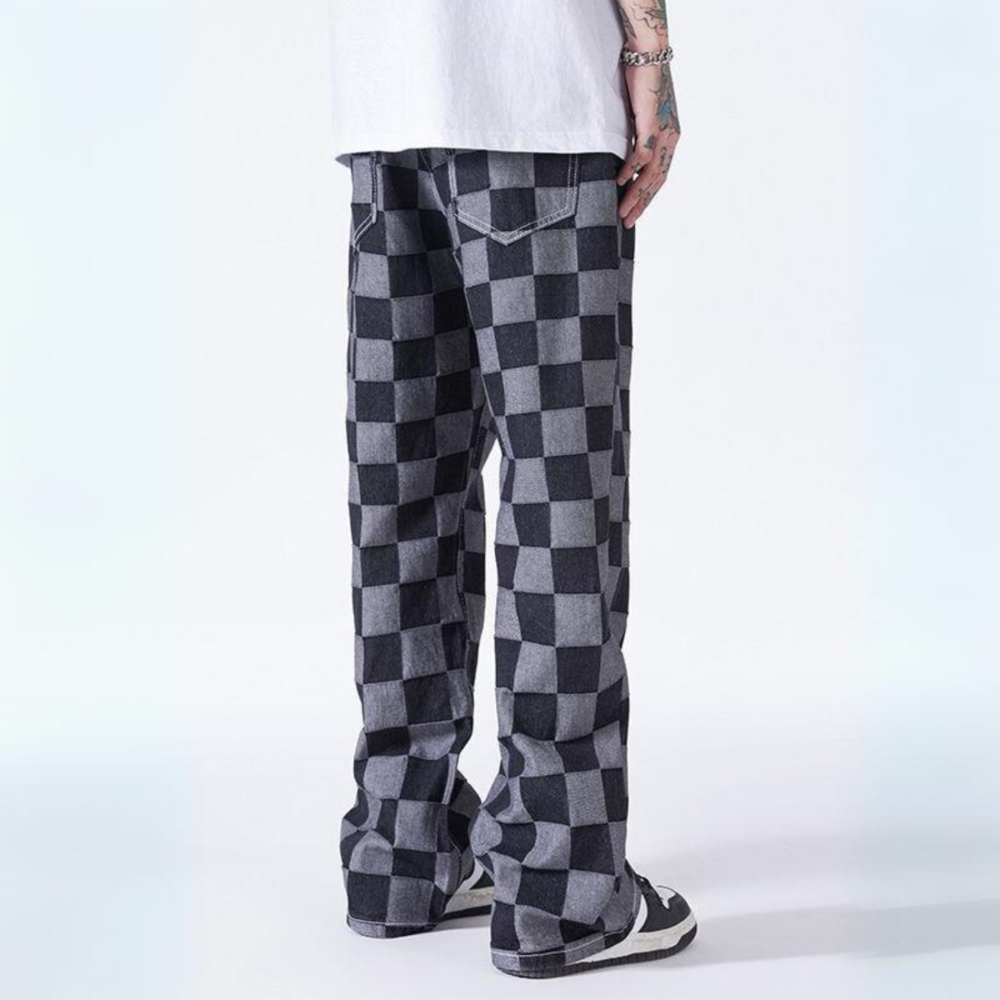 Checkered-Fit Sweatpants