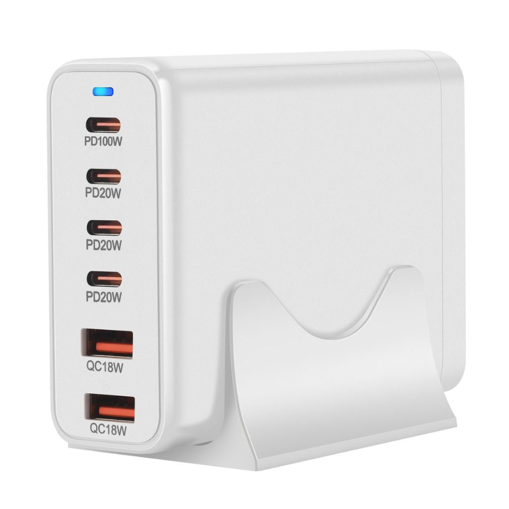 200W GaN 6-Port USB-C Ladegerät – Schnelles Laden für Smartphones und Laptops