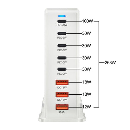 268W GaN 8-Port USB-C Ladegerät