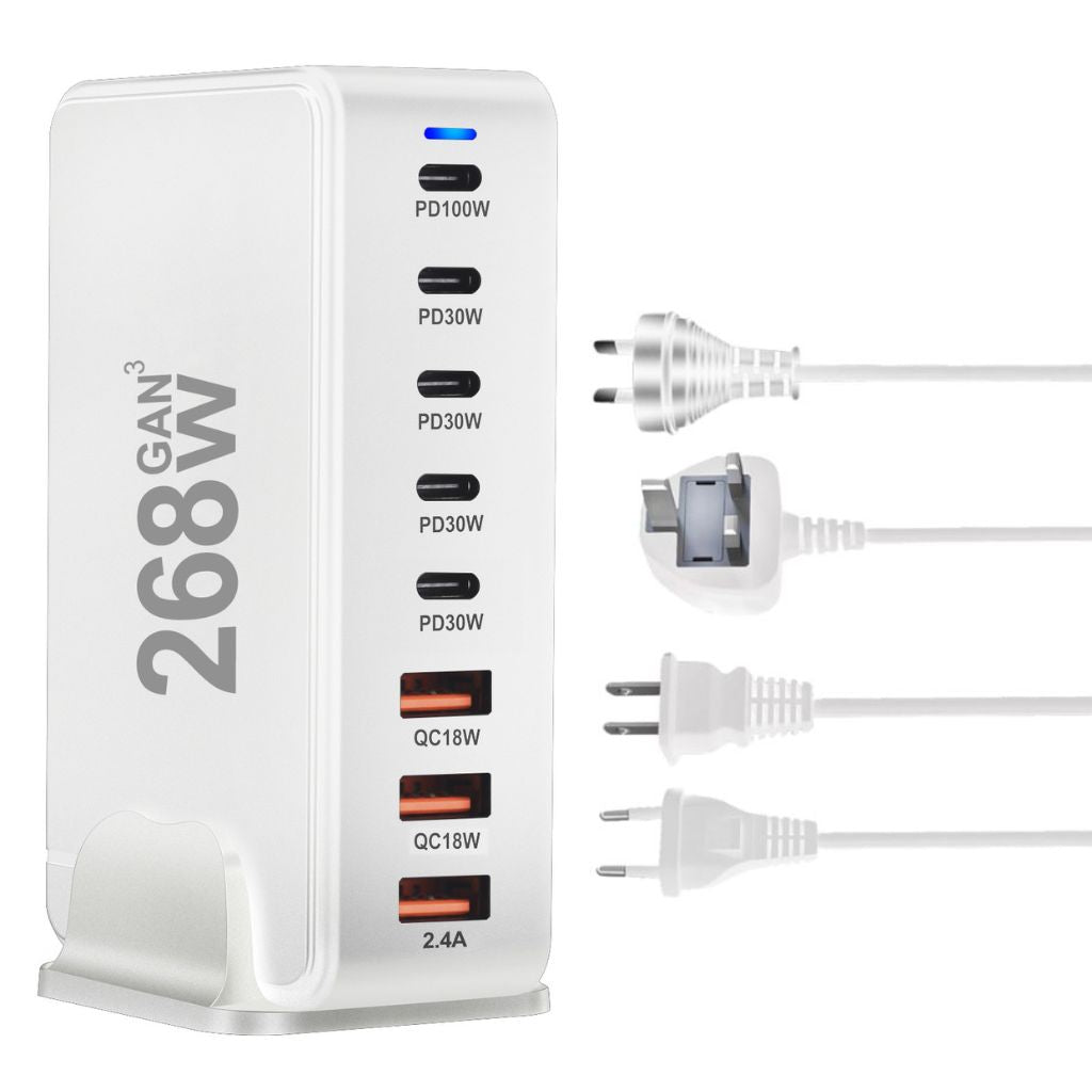 268W GaN 8-Port USB-C Ladegerät