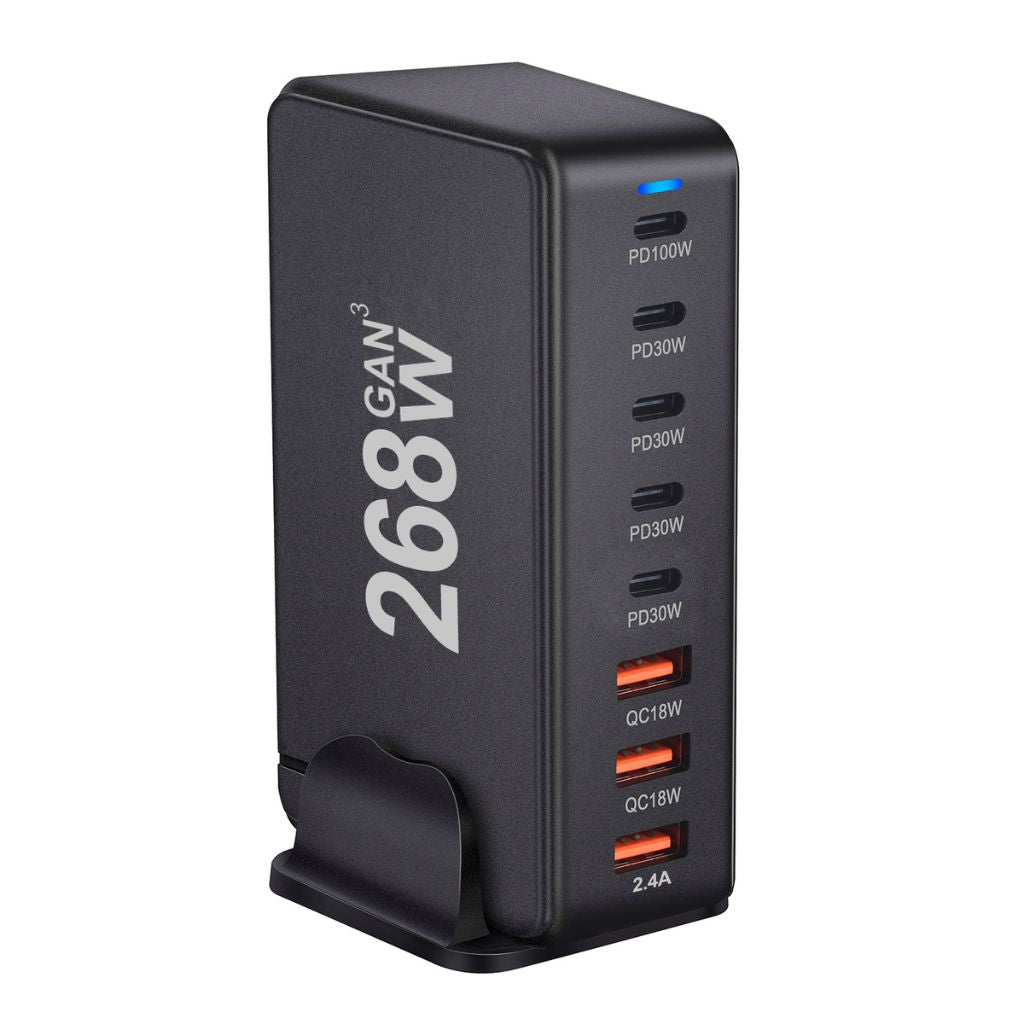 268W GaN 8-Port USB-C Ladegerät