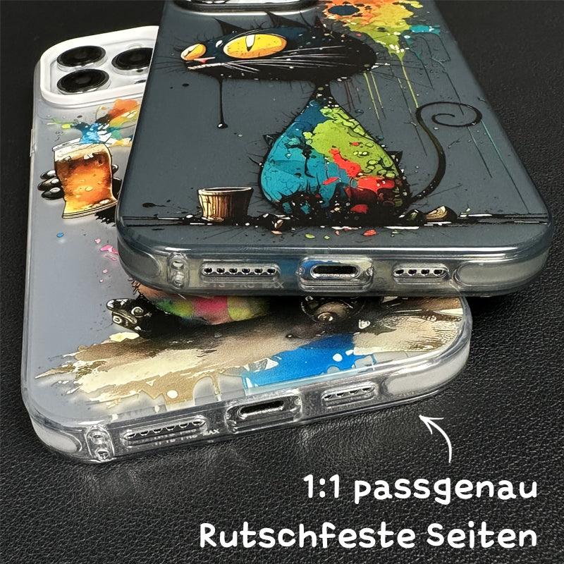 Ölgemälde Graffiti iPhone 16 Hülle – Stilvolles Design mit Kohlefaser