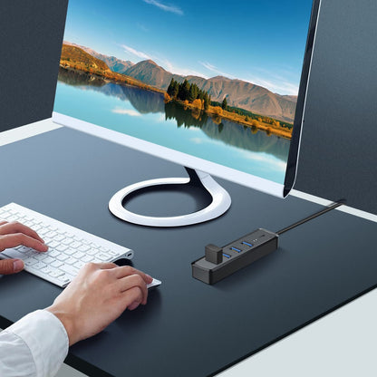 H302S USB 3.0 Hub für Laptop mit 2 Fuß langem Kabel, Multi-Port-Erweiterung, schneller Datenübertragung USB-Splitter kompatibel mit Windows-PC, Mac, Drucker, mobiler HDD