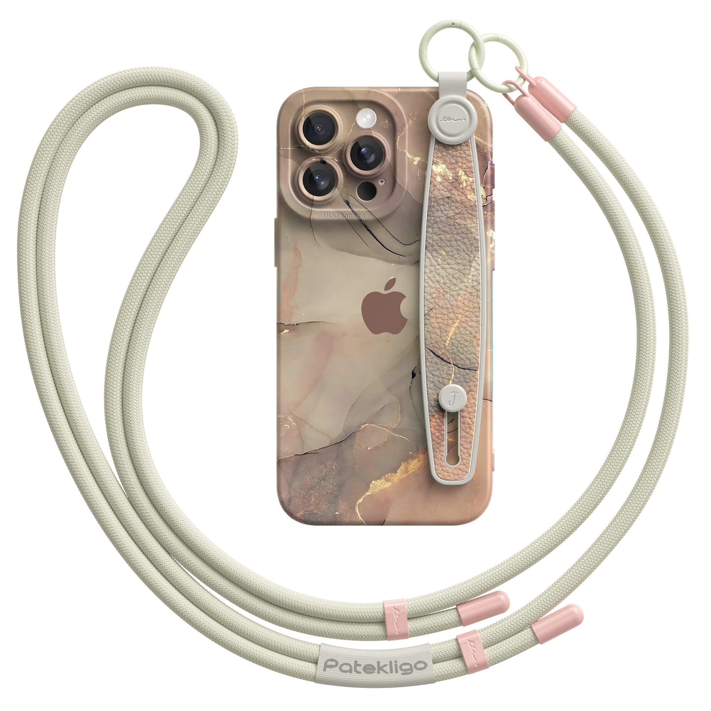 Elegantes Braun | Multifunktionale Handgelenktasche für iPhone-Serie