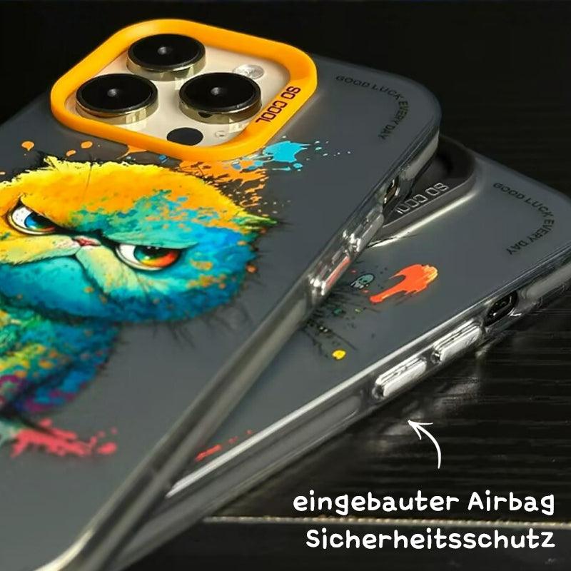 Ölgemälde Graffiti iPhone 16 Hülle – Stilvolles Design mit Kohlefaser