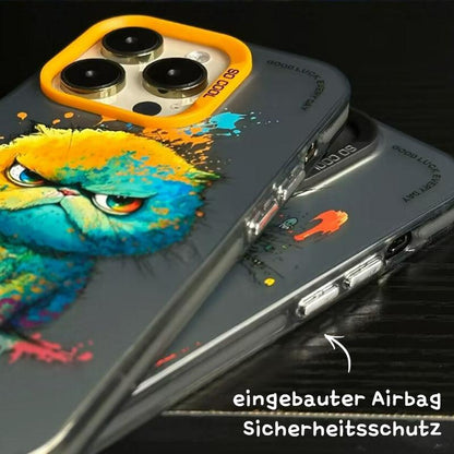 Ölgemälde Graffiti iPhone 16 Hülle – Stilvolles Design mit Kohlefaser