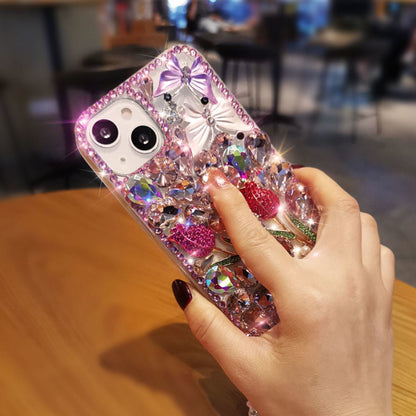 Luxuriöse Strass-Diamant Blumen iPhone Hülle