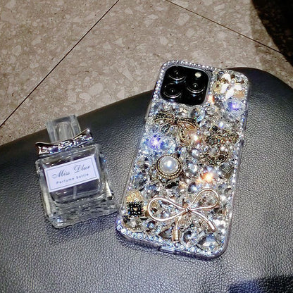 Luxuriöse Strass-Diamant Parfüm Schleife iPhone-Hülle