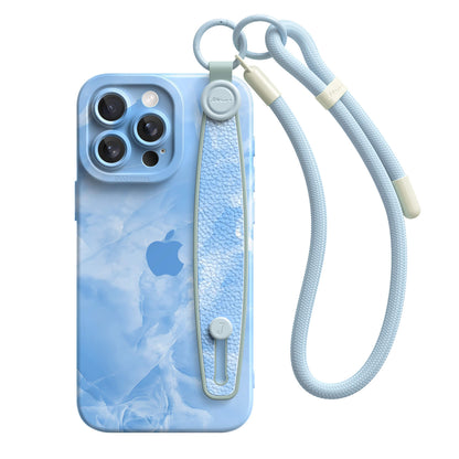 Ice Crack Blue | iPhone Series Multifunctional Wristband Case