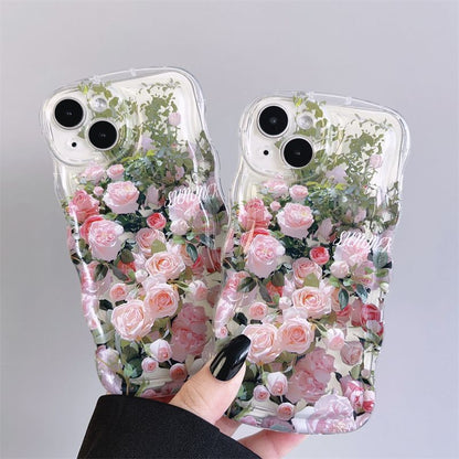 Frische rosa Blumen mit Armband für iPhone-Hülle