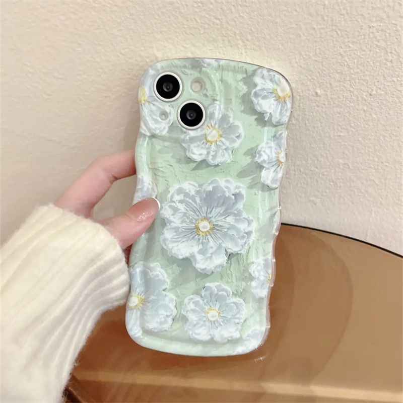 Ölgemälde-Blume iPhone-Hülle mit Halterung und Armband