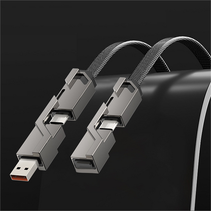 Multi-Ladekabel-Kombination Lightning/Typ C/USB A-Anschlüsse - 60W [Schnellladen & Daten-Synchronisation]