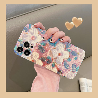 Künstlerisches Vintage iPhone Case mit Blumenölgemälde