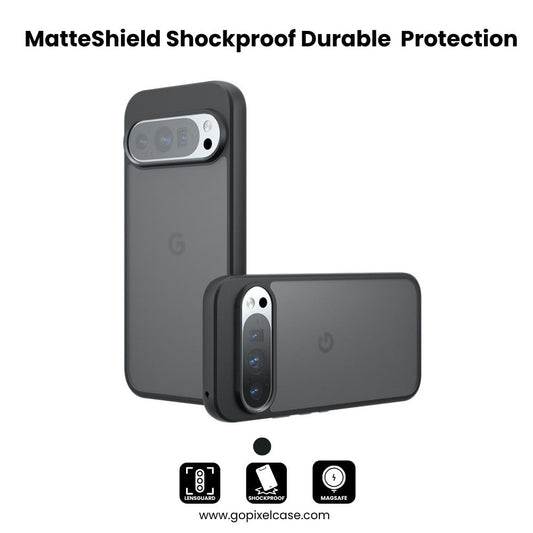 MatteShield Stoßfeste Hülle für Pixel 9, Pixel 9 Pro XL, Robuster PC & TPU Schutz