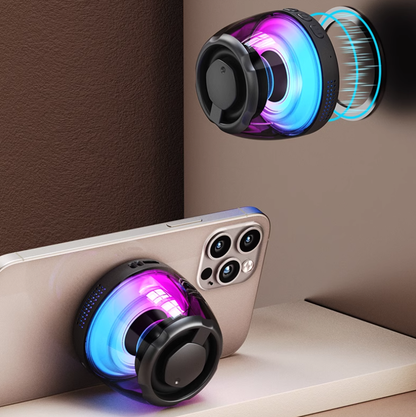 Mini Bluetooth Lautsprecher mit Magnet & Ambient Licht - Kompakter Klang und Stil