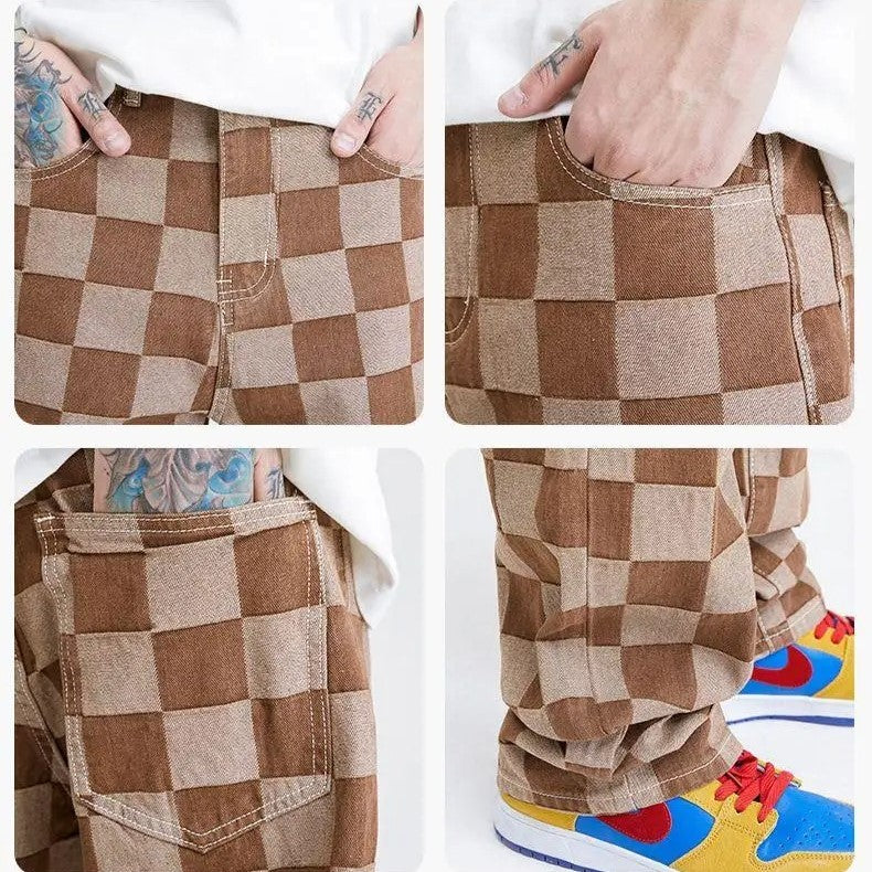 Checkered-Fit Sweatpants