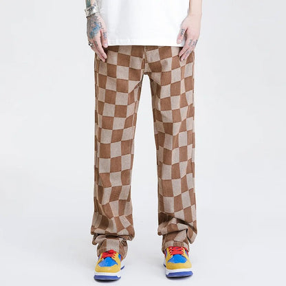 Checkered-Fit Sweatpants