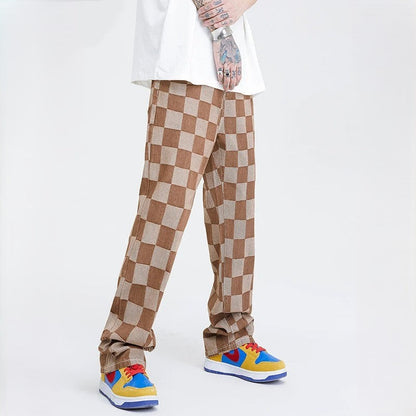 Checkered-Fit Sweatpants