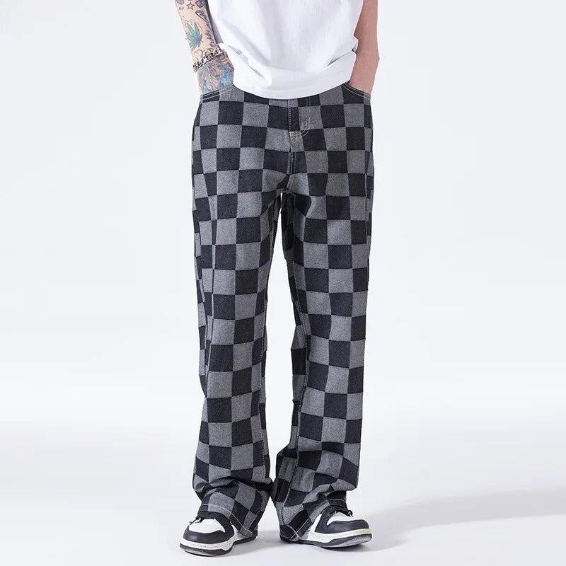 Checkered-Fit Sweatpants